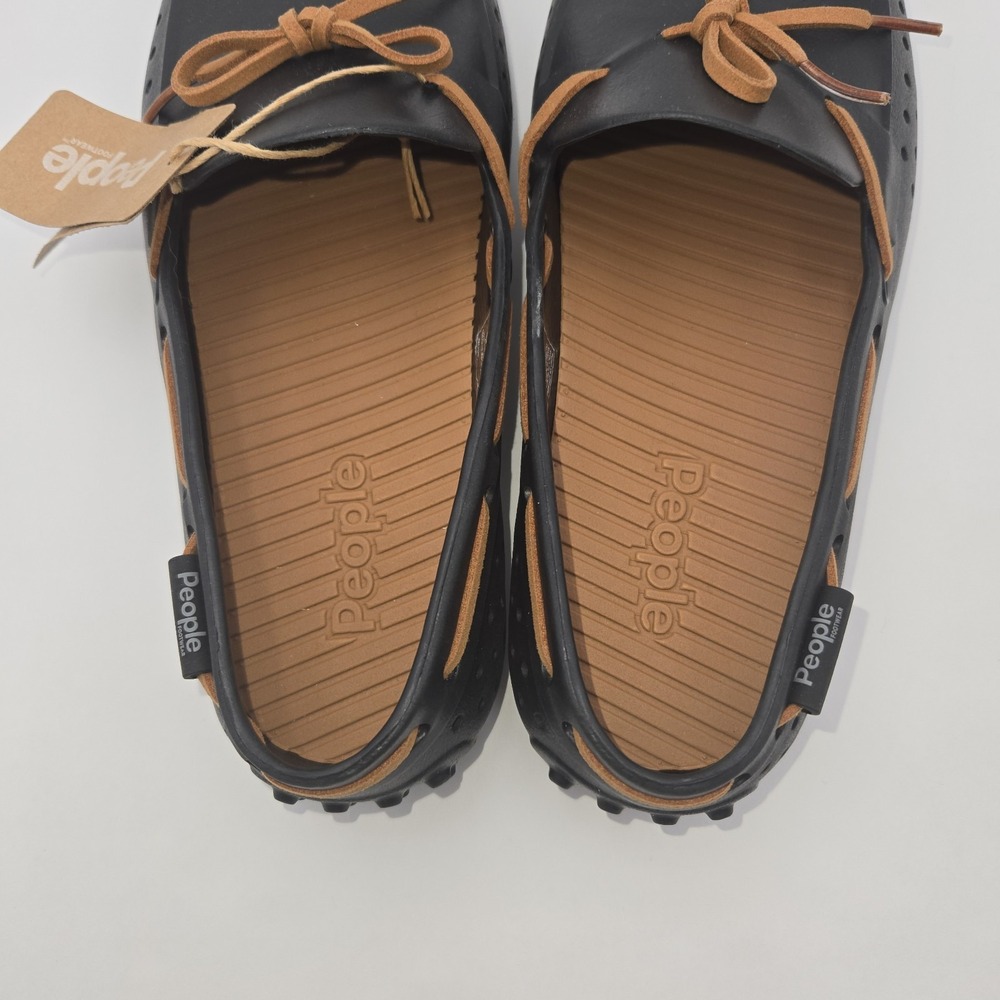 People Footwear Vegan Stanley Loafers Black‎ Tan NWT Lightweight EVA Shoes M6/W8 - Picture 6 of 9